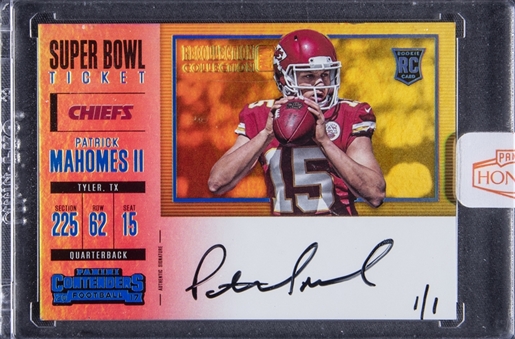2020 Panini Honors “Recollection Collection” 2017 Contenders Super Bowl Ticket #343 Patrick Mahomes II Rookie Autograph (1/1) - PANINI ENCASED